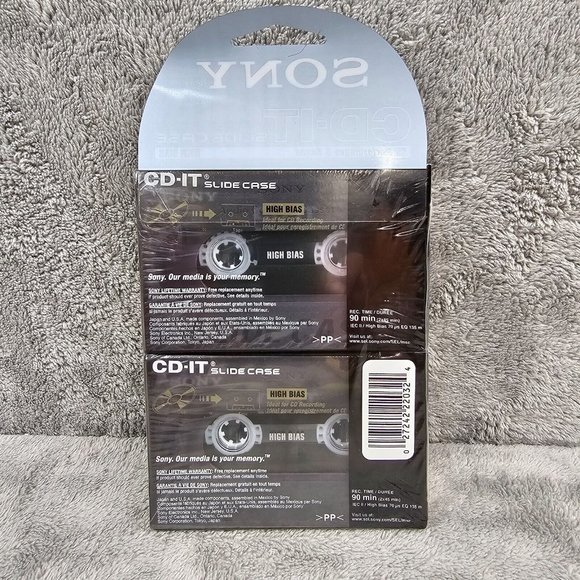 Sony 2 pack Cassette Tapes CD-IT Slide Case performance & Sound High Bias 90Min - Picture 3 of 12